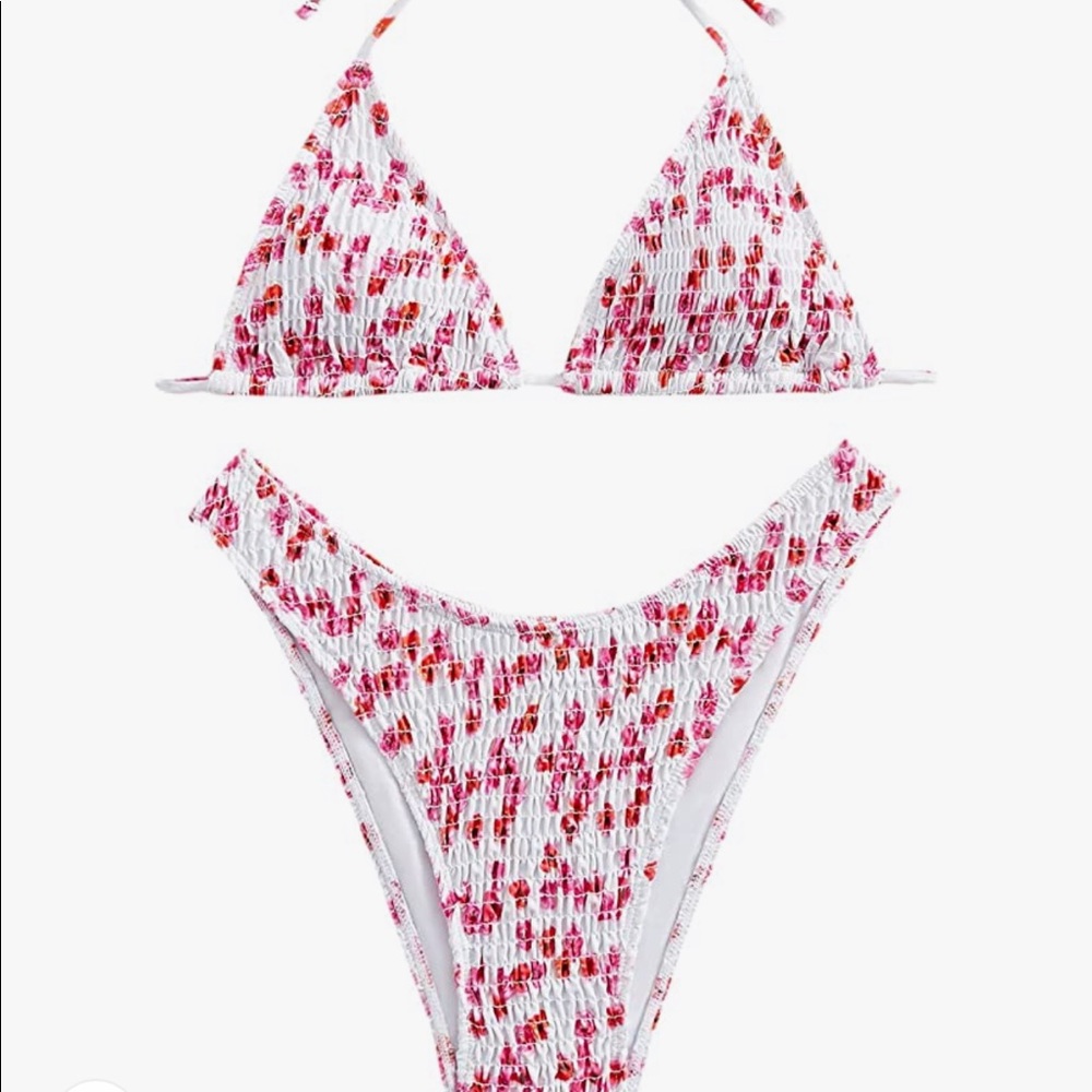 Ruched floral bikini